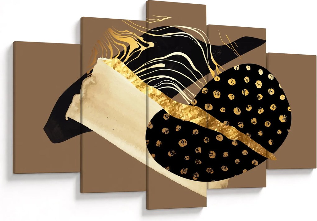 Obraz - Abstrakcia golden brown N⁰1 (150x105 cm)