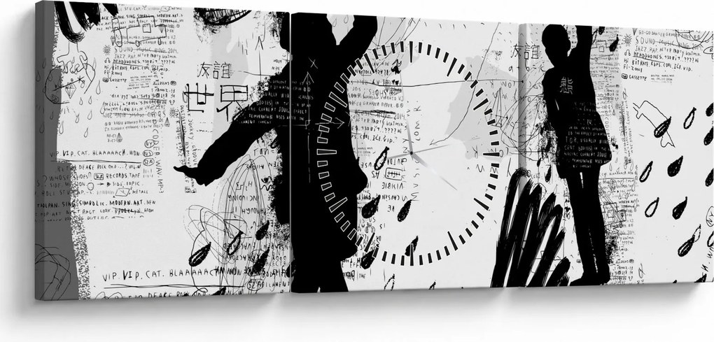 Obraz - Street art - rozruch (s hodinami) (90x30 cm)