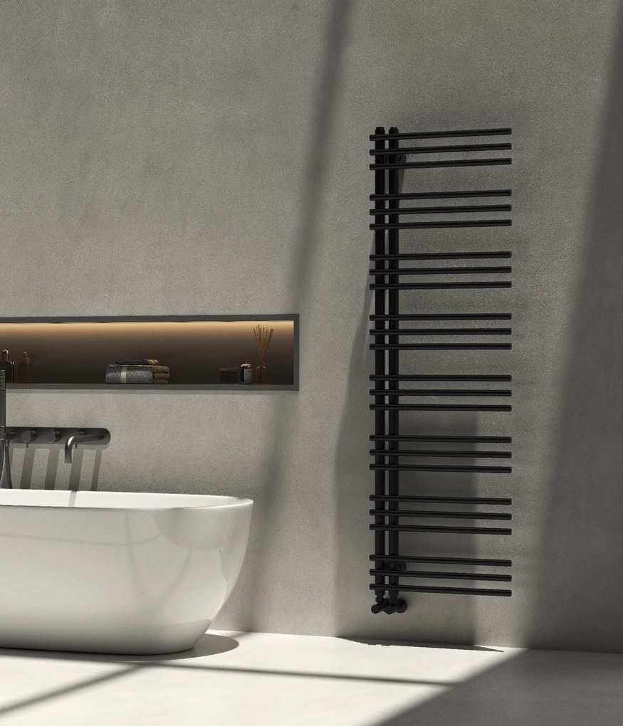 Cerano Burke, vykurovacie teleso 1600x500 mm, 750W, pripojenie D5, čierna matná, CER-CER-429640