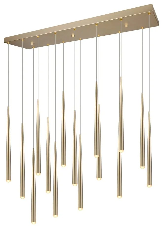 LED závesné svietidlo v zlatej farbe Cala – Trio Select