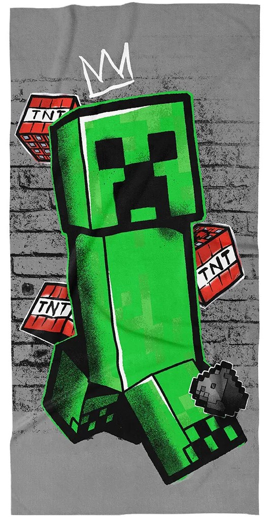 Carbotex Detská osuška Minecraft Creep King, 70 x140 cm