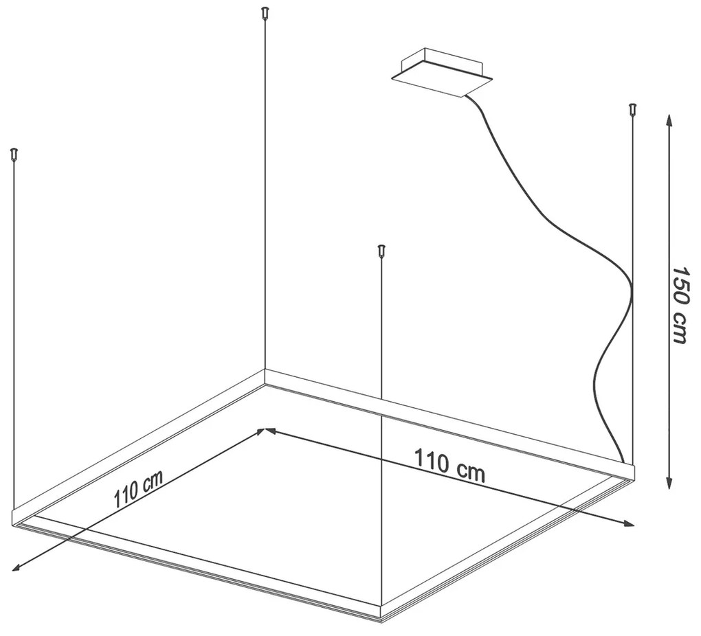 Závesné LED svietidlo Nelya l, 1x LED 70w, 4000k, g