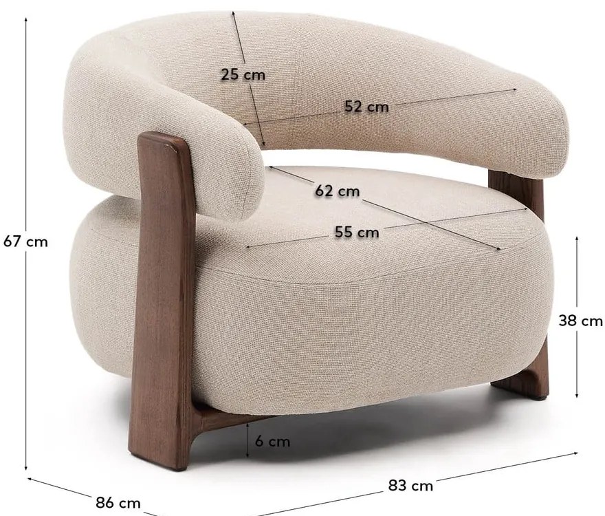 Béžové ženilkové kreslo Granite – Kave Home