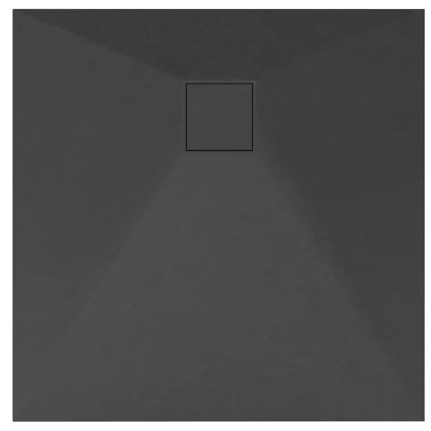 Gamma Oldaf, SMC štvorcová sprchová vanička 80 x 80 cm, čierna matná, GMA-OL-8080BK