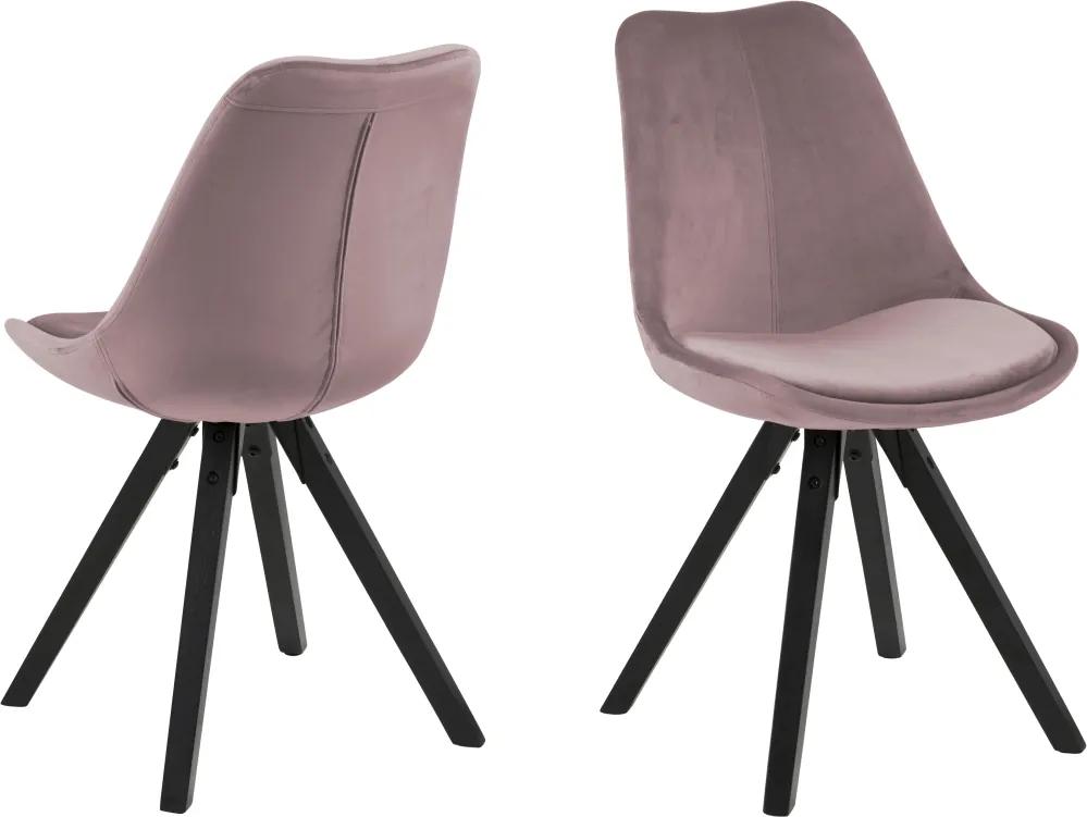 Dizajnová stolička Nascha, svetlo ružová-čierna