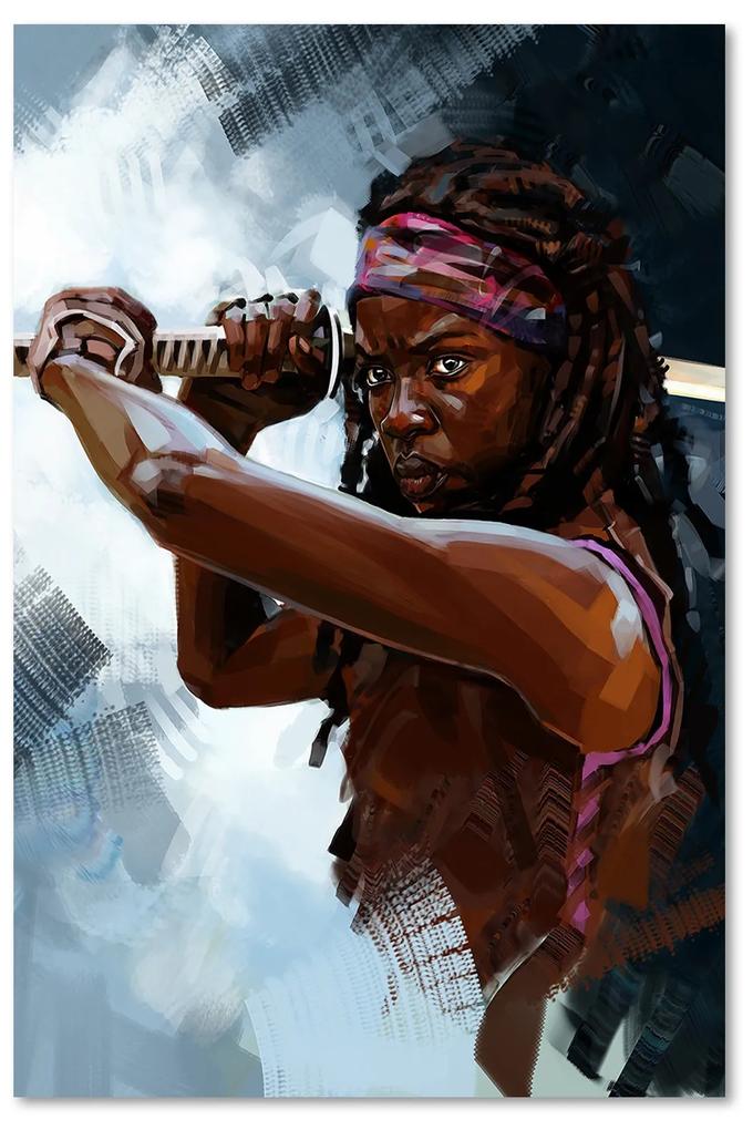 Gario Obraz na plátne The Walking Dead, portrét Michonne - Dmitry Belov Rozmery: 40 x 60 cm