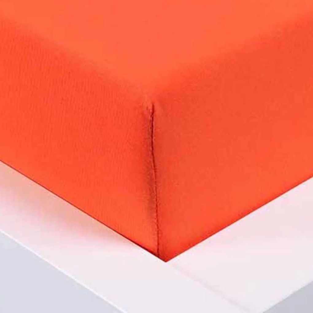 XPOSE ® Jersey prostěradlo Exclusive dvoulůžko - tmavě oranžová 180x200