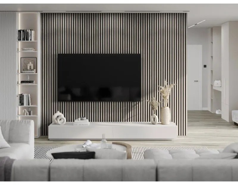 Mexen Lam-F, akustické stenové lamely 275 × 30 cm, plstený podklad 8 mm, technická dyha, dub popolavý, S105-275307-3015-005