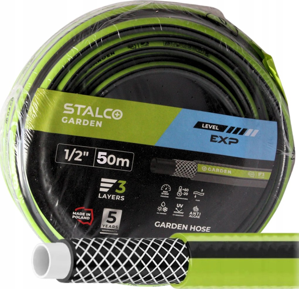 Záhradná Hadica 1/2"x50mb 3-VRSTVOVÁ Nezamotáva Sa Silná Vyzbrojená Zalievaním