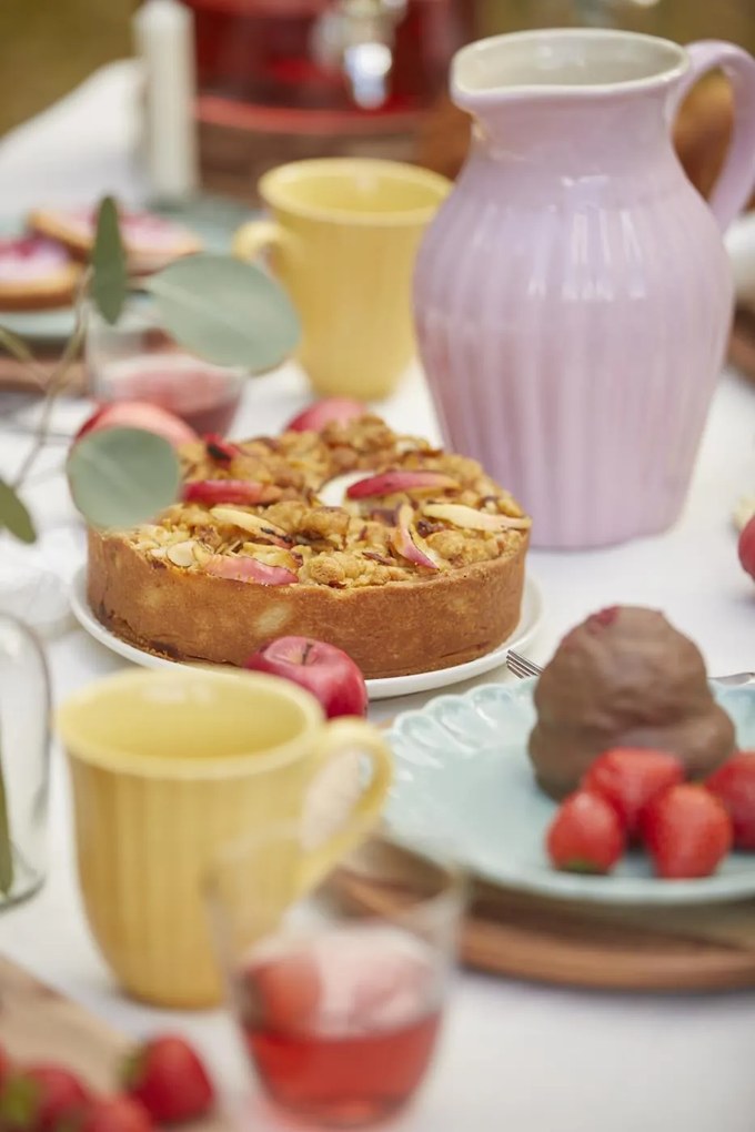 Žltý keramický hrnček s vrúbkami MYNTE LEMONADE