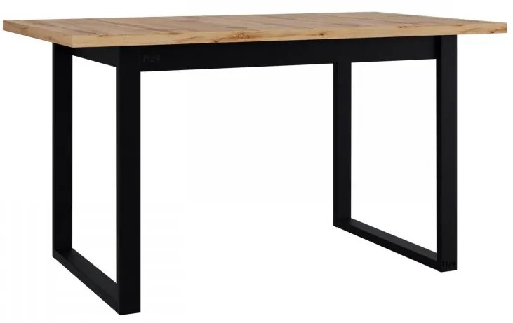 Moderný stôl Elarno 80 x 140 III M, Morenie: dub artisan - L / čierny kov
