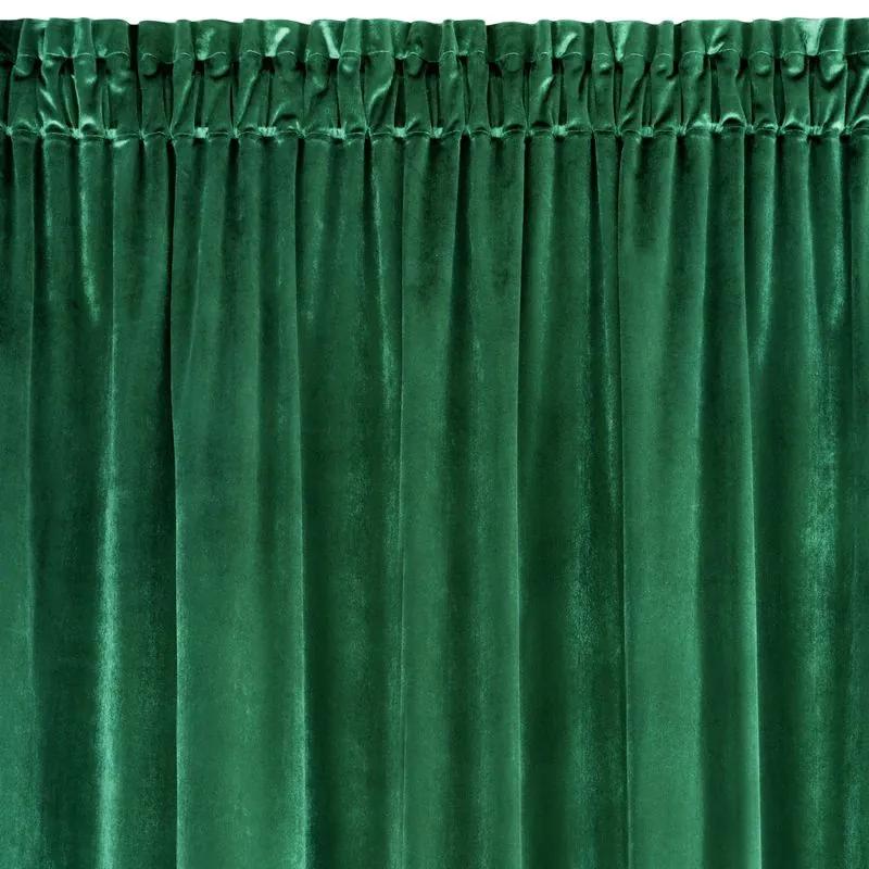 Zelený zamatový záves SAMANTA 140x270 cm