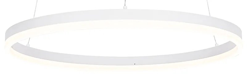 Dizajnové závesné svietidlo biele 60 cm vrátane LED 3-stupňového stmievača - Anello