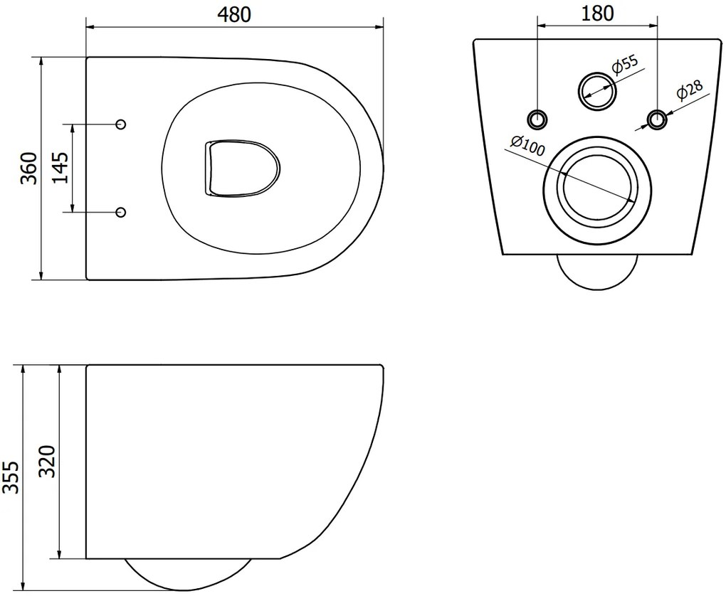 Mexen Lena, závesná toaletná misa 480x360x355 mm s pomaly padajúcim sedátkom, čierna matná - zlatý vzor, 30224077