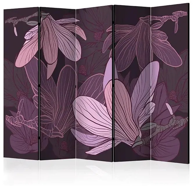 Paraván - Dreamy flowers II [Room Dividers] Veľkosť: 225x172, Verzia: Obojstranný