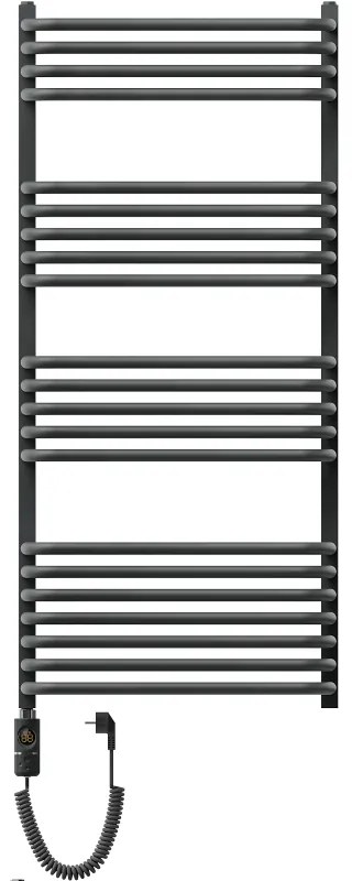Mexen Apollo, elektrické vykurovacie teleso 1210x550 mm + vykurovacia tyč 600 W, antracitová, W117-1210-550-2600-66