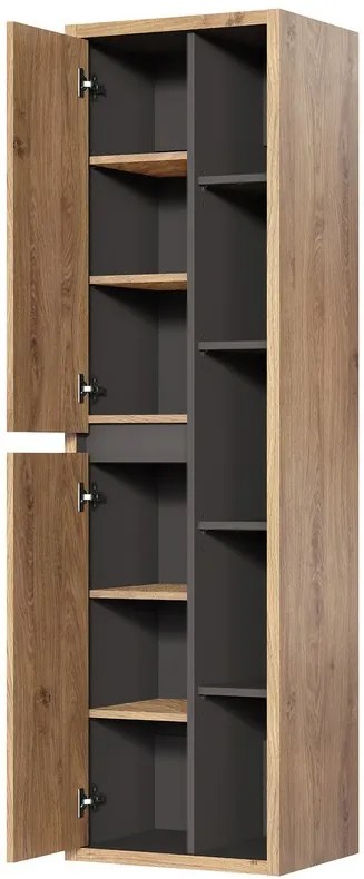 Kúpeľňová zostava Devon 100 cm s umývadlom, skrinkami a zrkadlom dub shetland/grafit