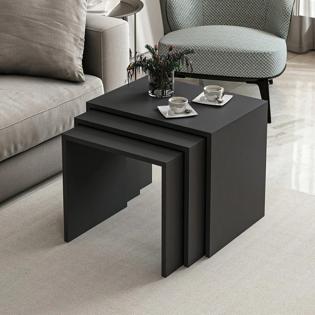 Odkladací stolík Alya Anthracite, 3 ks