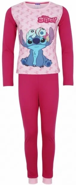 DIFUZED - Dievčenské bavlnené pyžamo Lilo & Stitch - tm. ružové 98