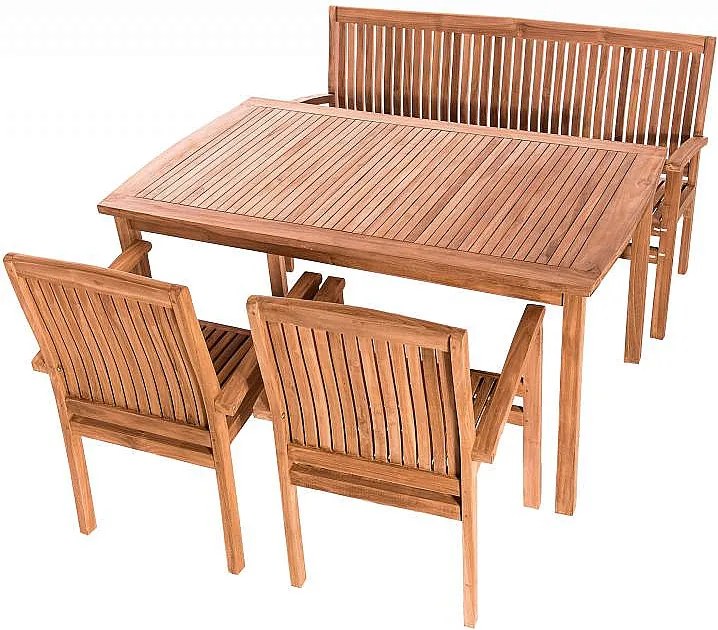 DEOKORK Záhradná teaková zostava HARMONY 1+4+1