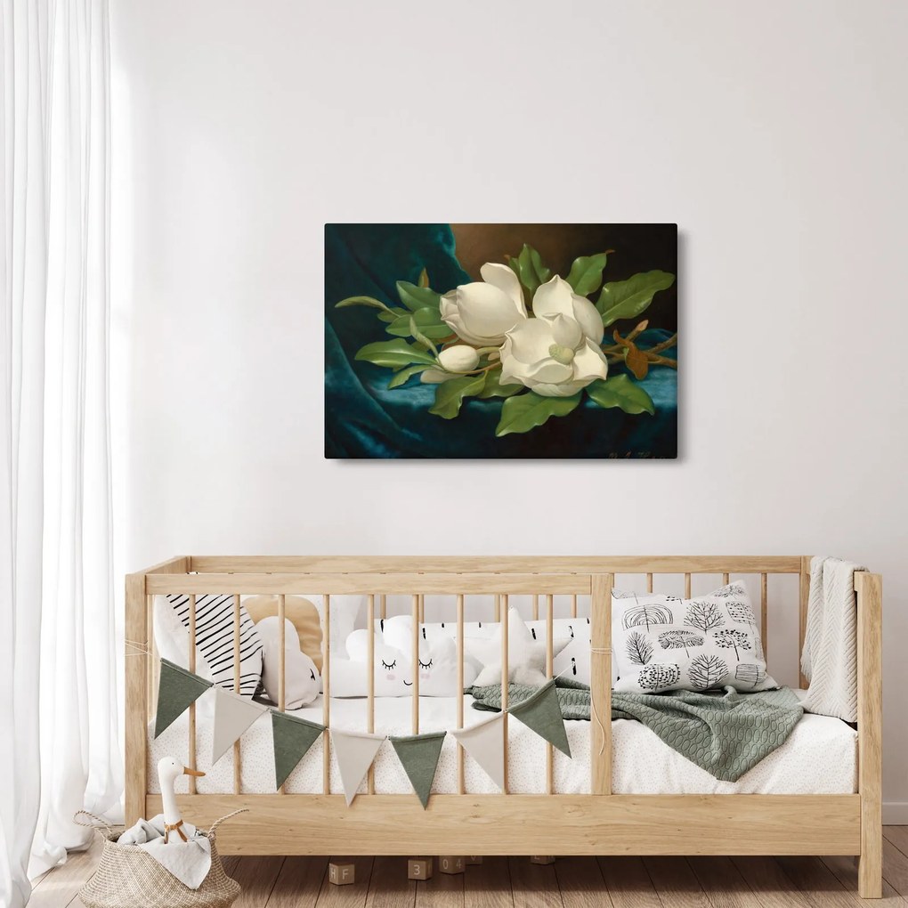 Obraz - Martin Johnson Heade, Giant Magnolias on a Blue Velvet Cloth, reprodukcia (90x60 cm)