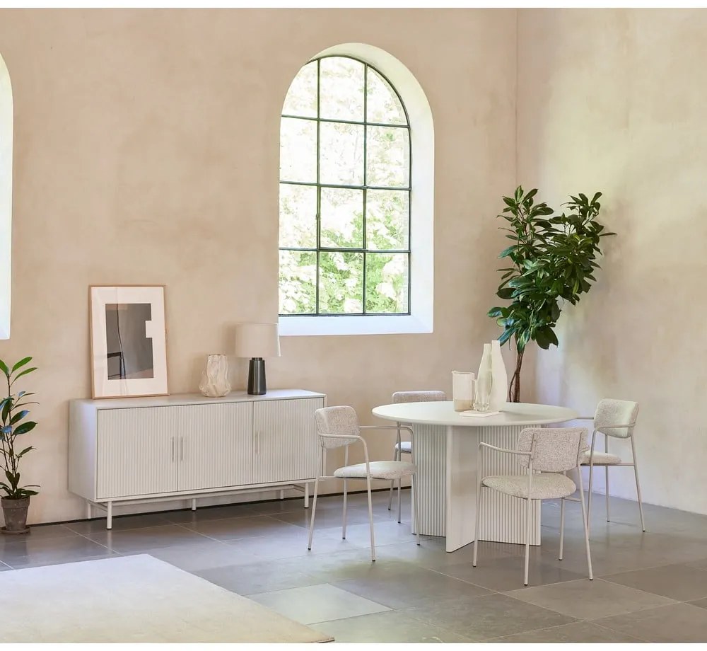 Svetlosivý okrúhly jedálenský stôl ø 110 cm Palma – Unique Furniture