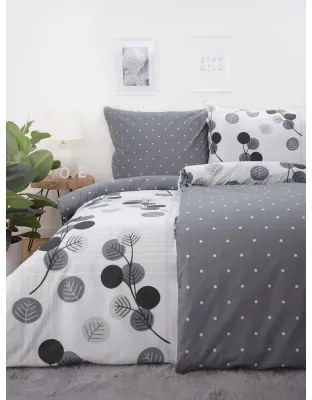 MKLozkoviny.sk Bavlnené obliečky na 2 postele – Hasana sivé 140×200/70×90 cm