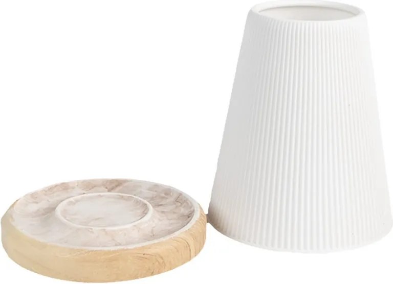Biely porcelánový svietnik na čajovú sviečku Paollo - Ø 9* 11 cm