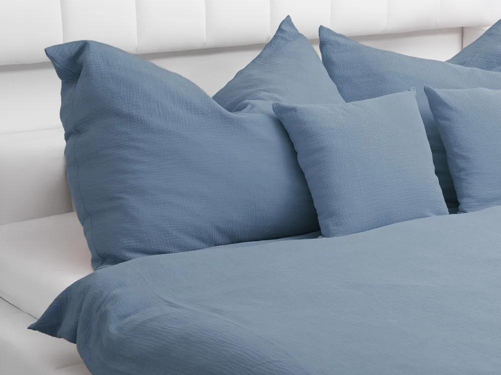 Biante Detské mušelínové posteľné obliečky do postieľky Nature MSN-025 Modré Do postieľky 90x140 a 40x60 cm