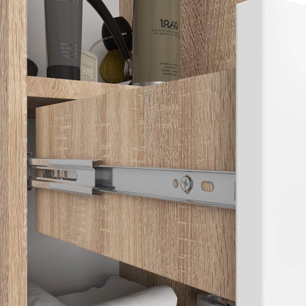 Kúpeľňová skrinka Fin II 30 cm sonoma/biela