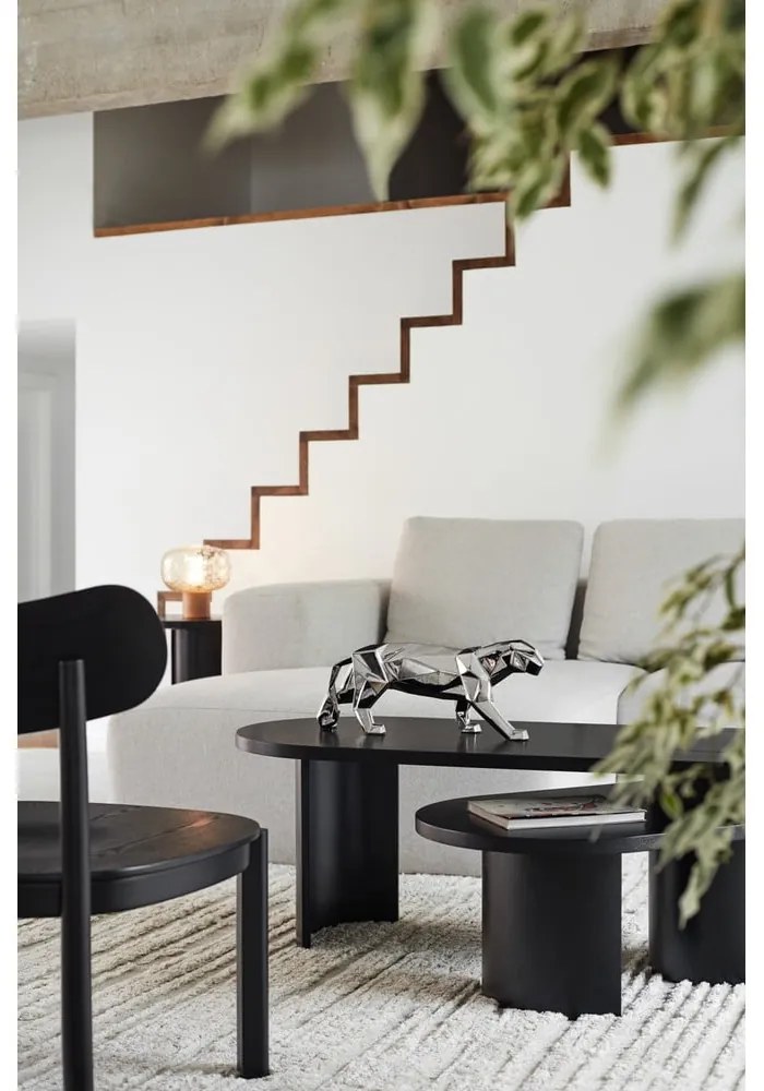 Čierny konferenčný stolík v dekore jaseňa 120x50 cm Nori - Teulat