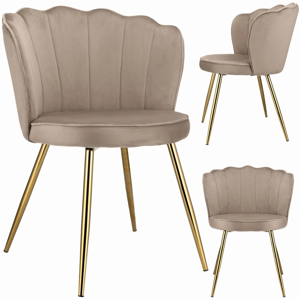 FIORE stolička - béžová/zlatá