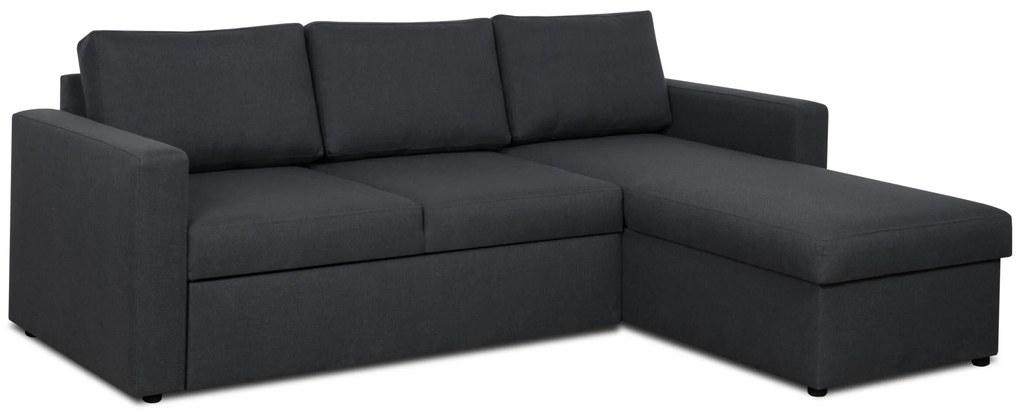 Rozkládací rohová sedací souprava INTARI Tmavě šedá