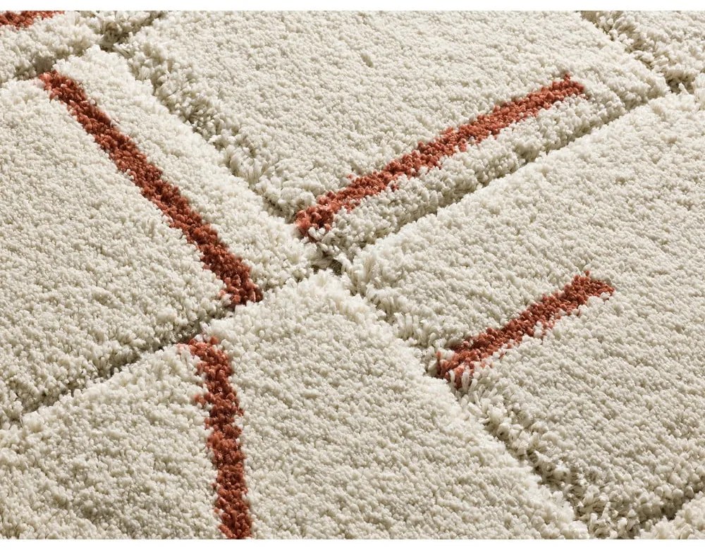 Koberec v tehlovej a krémovej farbe 60x120 cm Brenda – Universal