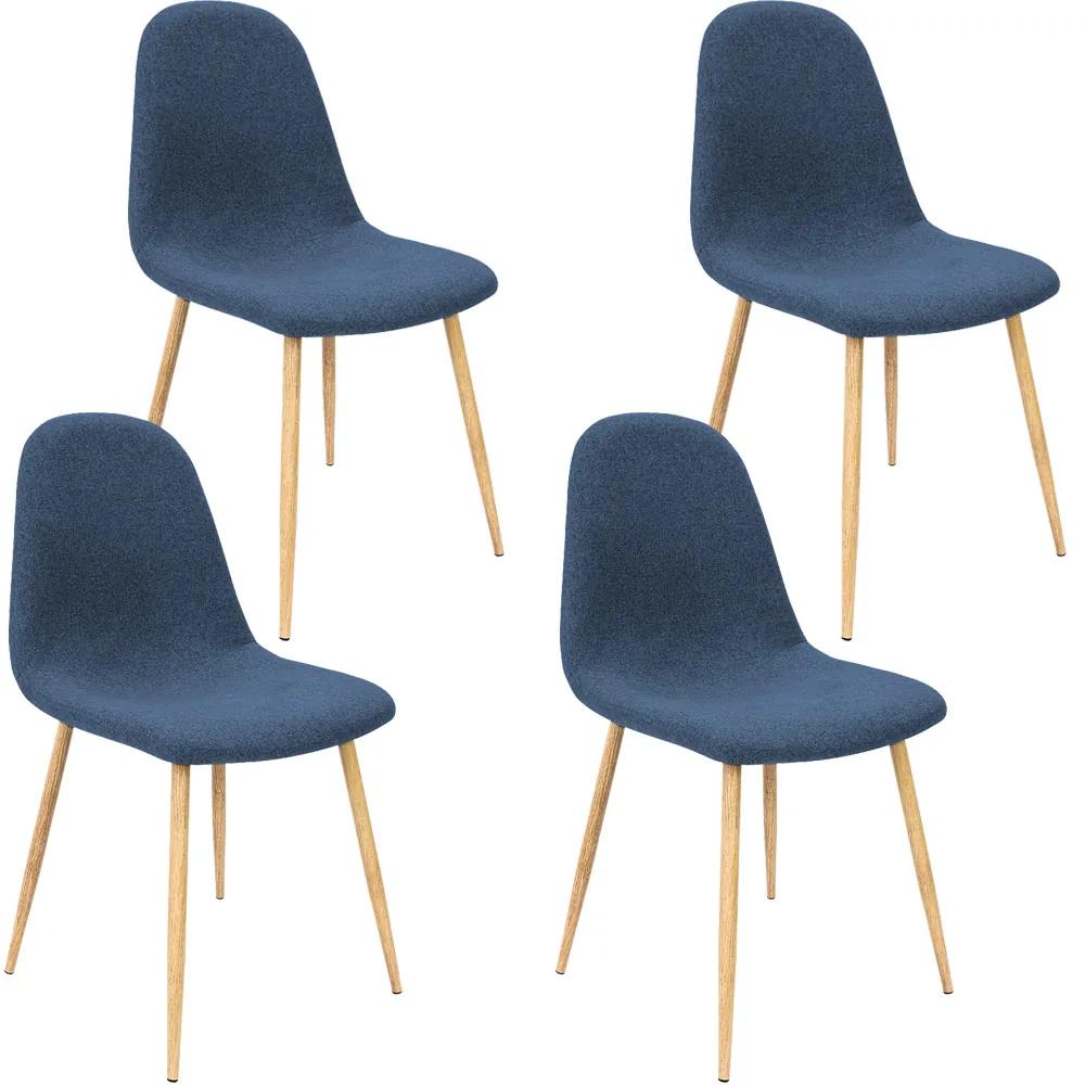 4x dizajnová stolička - tmavo modrá