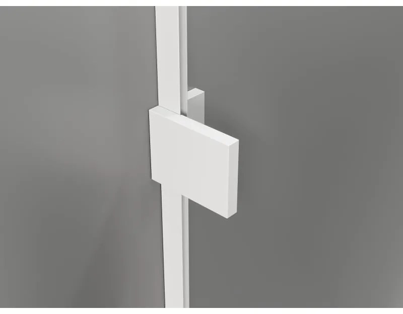 Mexen Lunar-F, skladací sprchový kút ľavý 85 x 80 cm, 8mm číre sklo, biely profil, 836-085-080-20-00-L