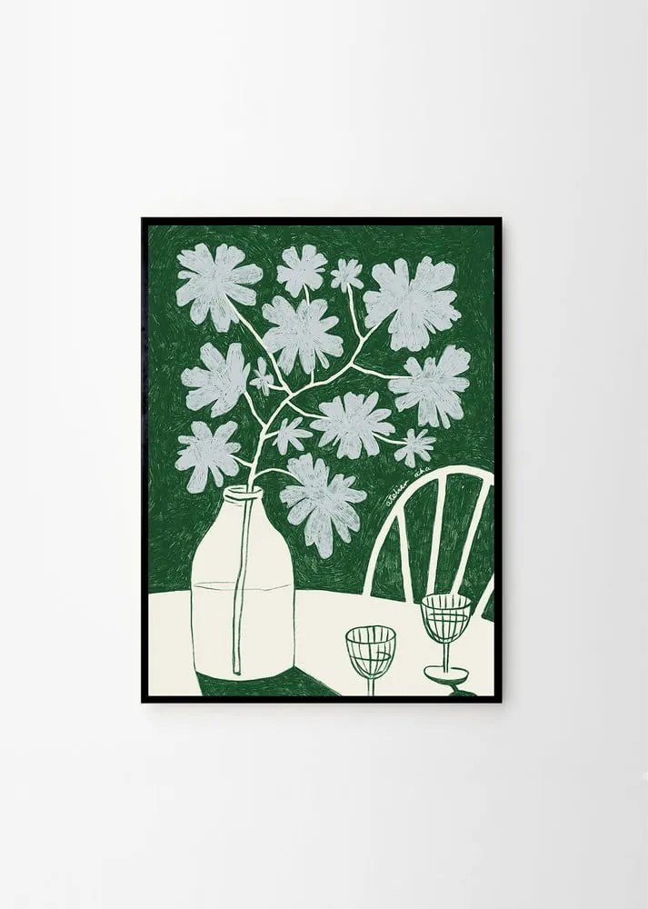 Plagát 30x40 cm Blue Flowers &amp; Red Wine – Anouk van Cleef – The Poster Club