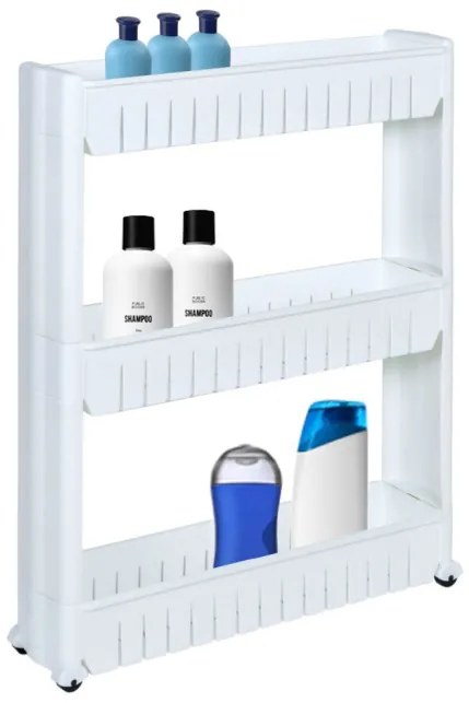 Pojazdný regál LEIRA biely