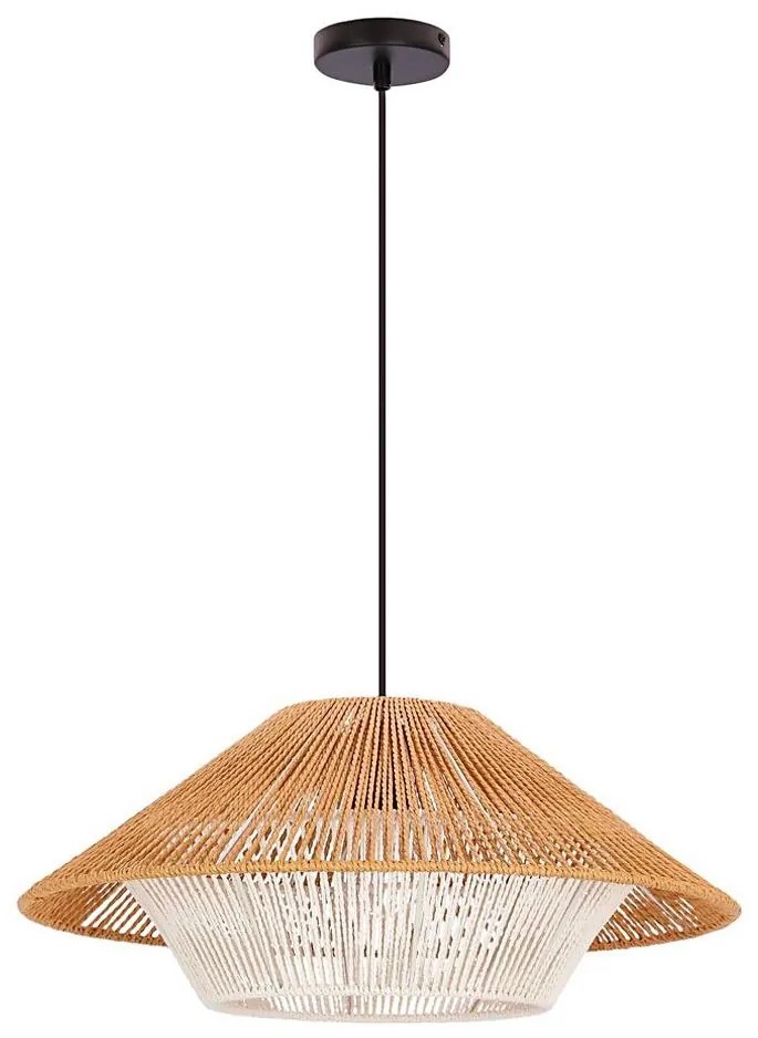 Závesný luster na lanku AFRICA 1xE27/40W/230V, priemer 50 cm, hnedá/krémová