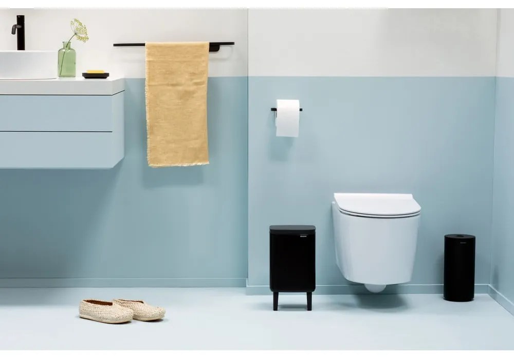 Matne čierny oceľový odpadkový kôš 4 l Bo Hi – Brabantia