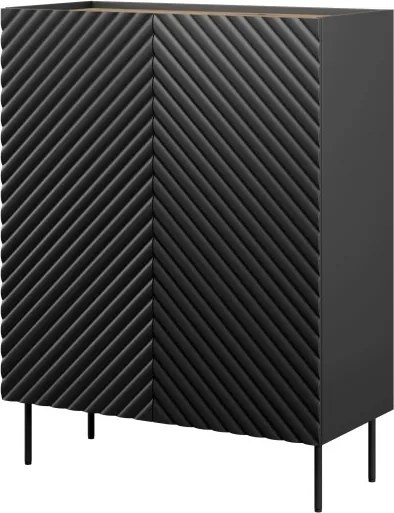 Komoda Onda 2D 127 cm černá/dub artisan