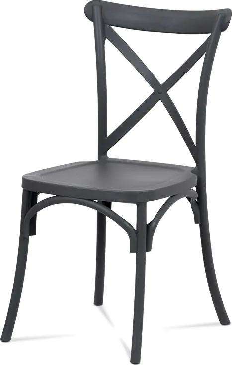 jedálenská stoličky, šedý plast