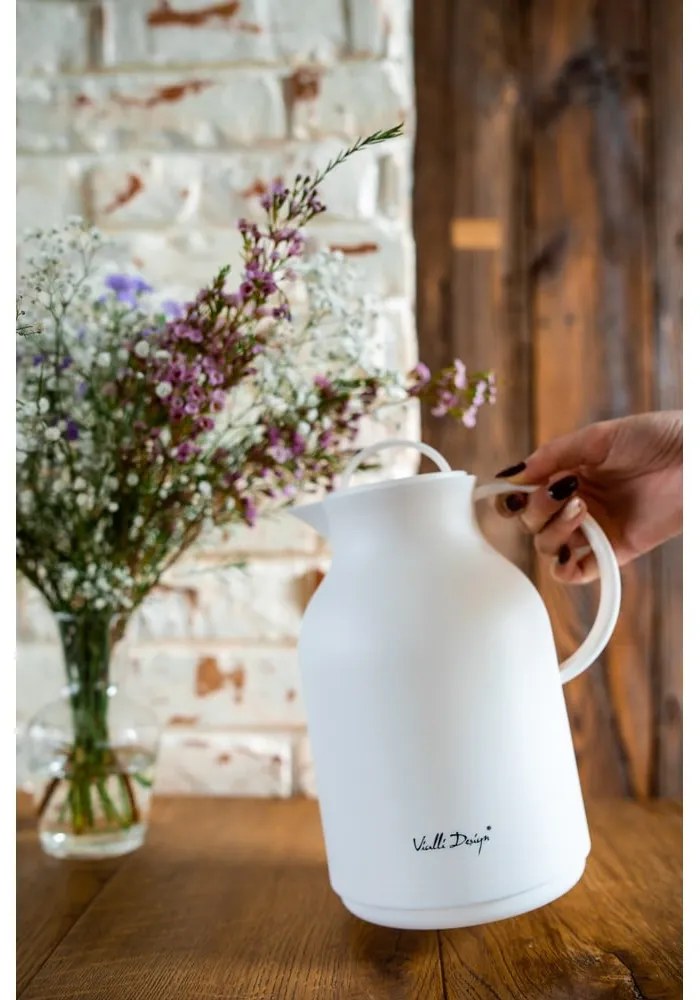 Biela termoska Vialli Design, 1 l
