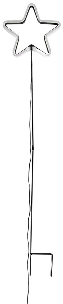 Vianočné neónové zemné bodové svetlo žltá hviezda vrátane LED s časovačom IP44 - Fura