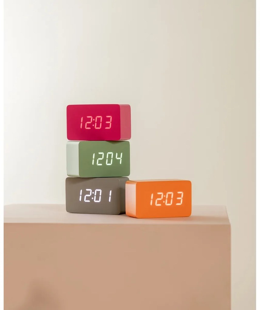 Karlsson 5983GY dizajnové LED hodiny s budíkomsivé, 10 cm