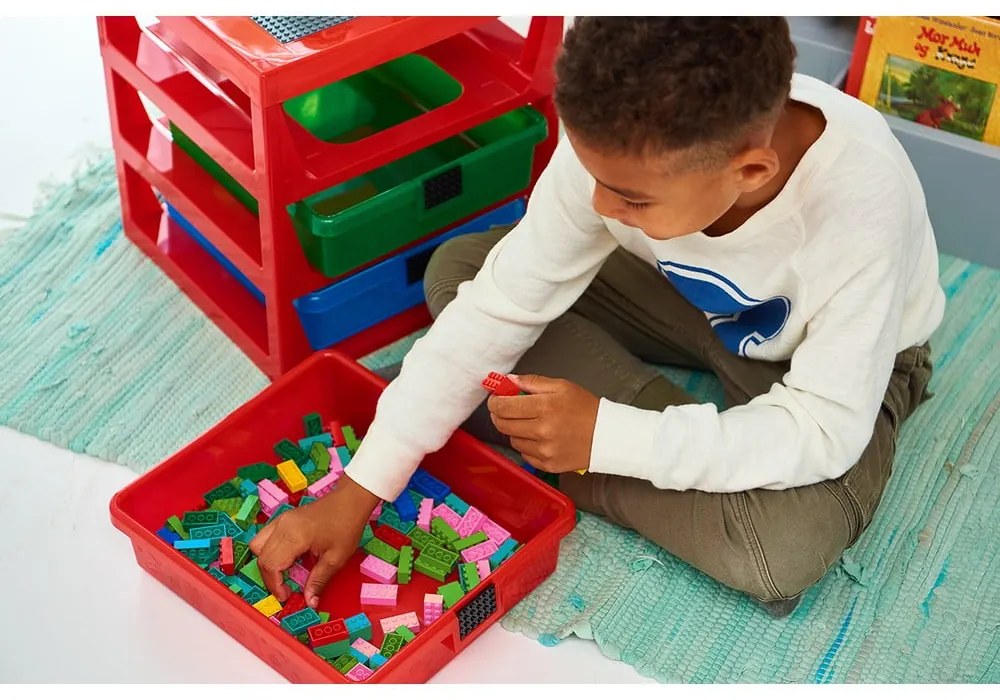 Červený organizér s 3 zásuvkami LEGO® Storage