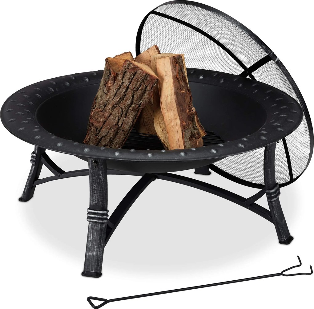 Kovové prenosné ohnisko FIREBOWL ∅ 90 cm, čierne