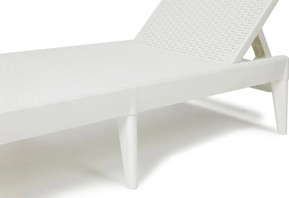 Plastové záhradné lehátko NUMANA, biele