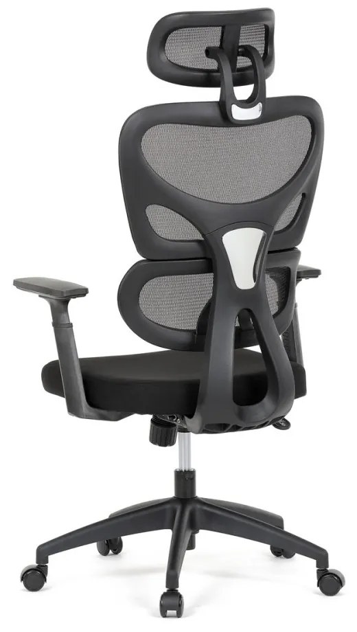 Kancelárska ergonomická stolička GRANT - sieť, látka, čierna
