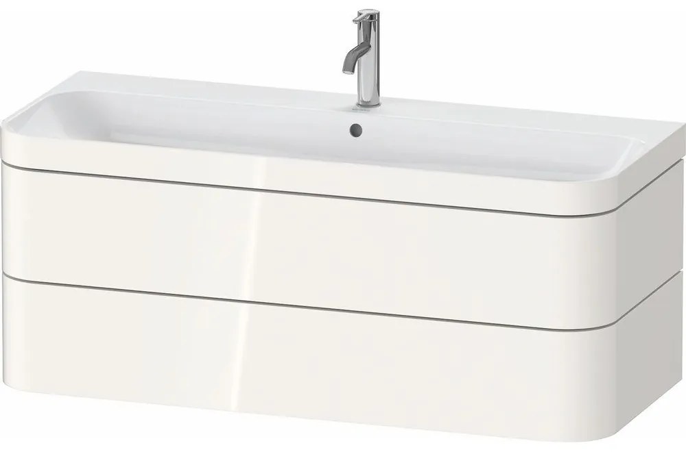 DURAVIT Happy D.2 Plus c-bonded závesná skrinka s nábytkovým umývadlom s otvorom, 2 zásuvky, 1175 x 490 x 480 mm, biela vysoký lesk, HP4639O22220000